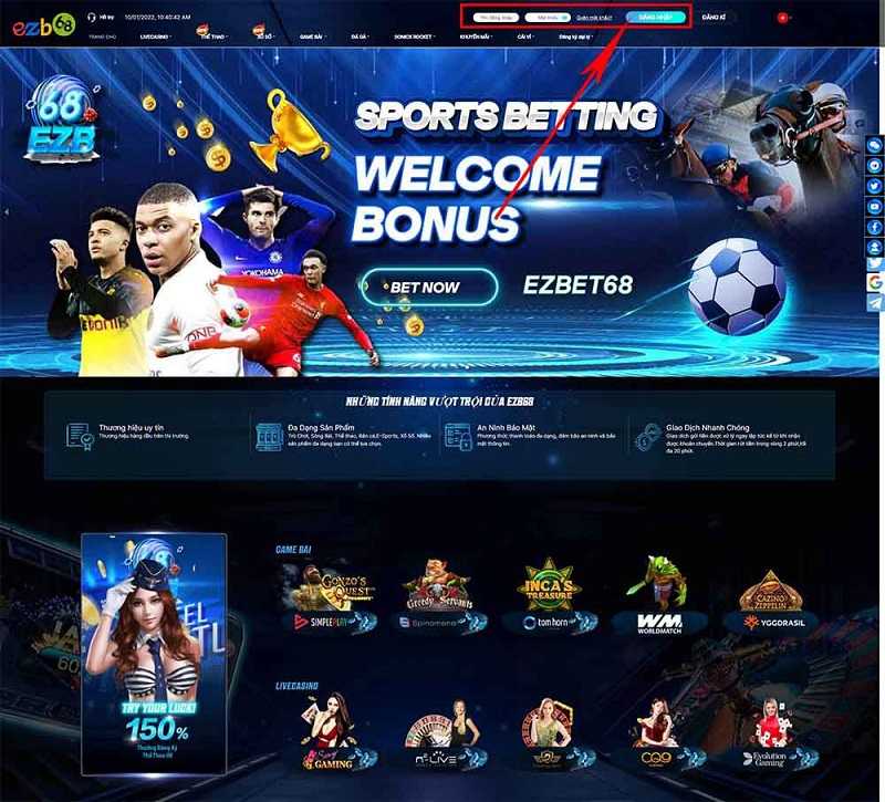 Đăng nhập để tham gia chơi game cá cược mỗi ngày tại EZB68