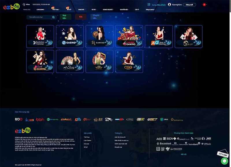 Giao diện đăng nhập EZB68 thành công