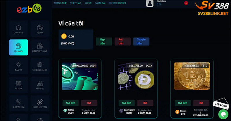 Chọn hình thức nạp tiền ezb68 phù hợp