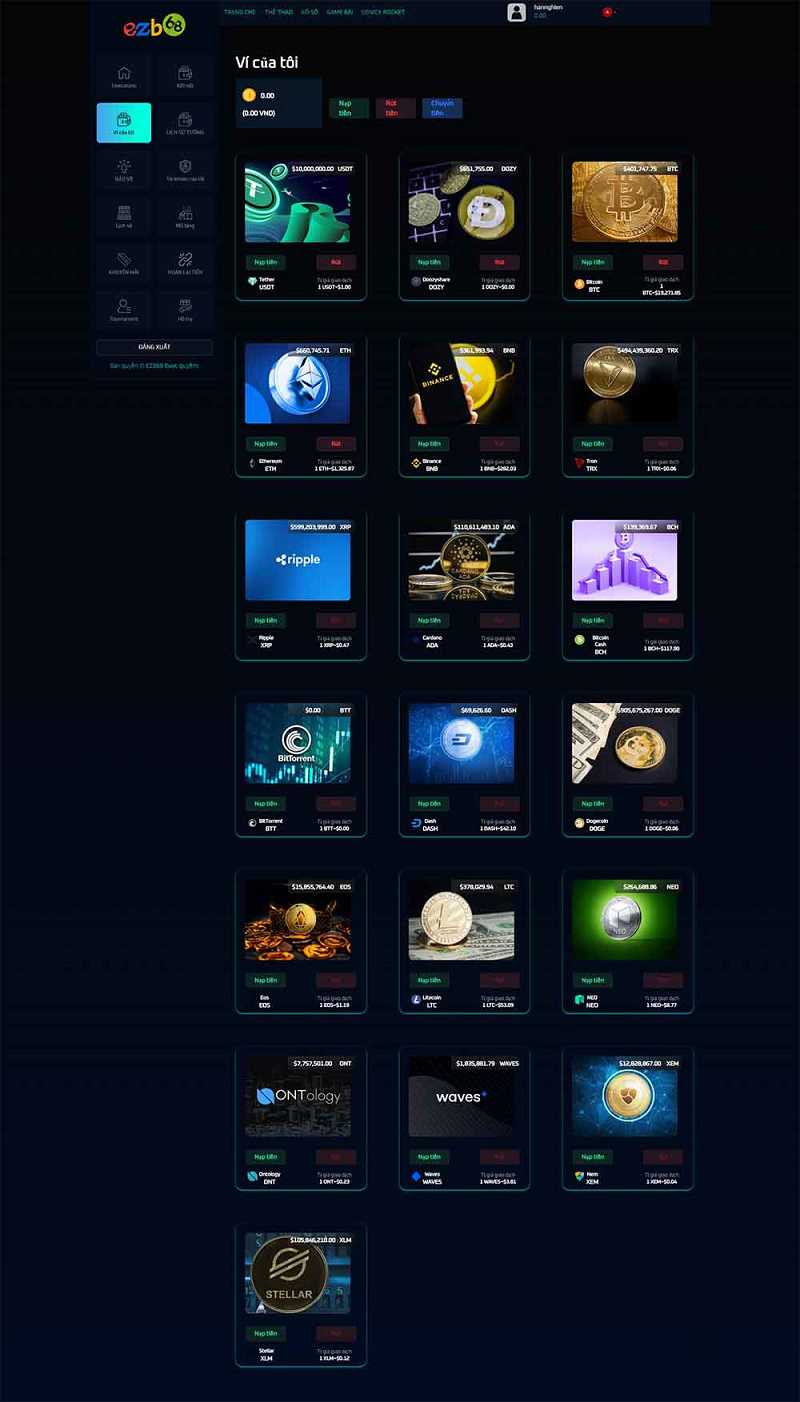 Lựa chọn loại tiền và mệnh giá tiền