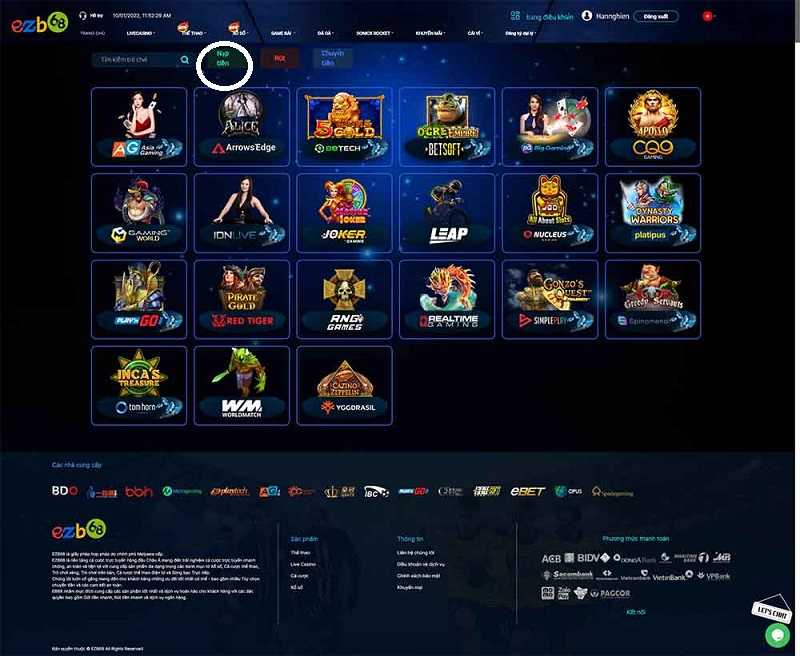 Nhấn chọn vào mục nạp tiền