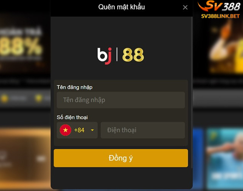 Quên mật khẩu đăng nhập bj88